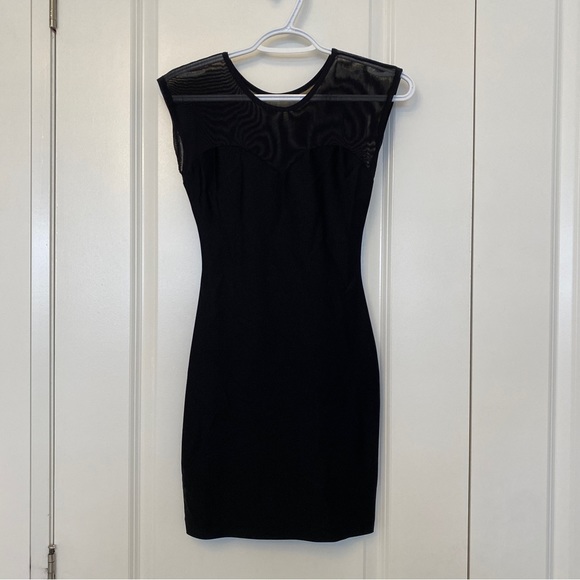 American Apparel Sweetheart neck with sheer neckline and low back black dress - Picture 3 of 4